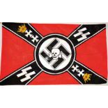 FLAGGE SS-HEIMWEHR DANZIG, Kunstseide, farb. bedruckt, Liek m. Metallösen, 88x155 cm,