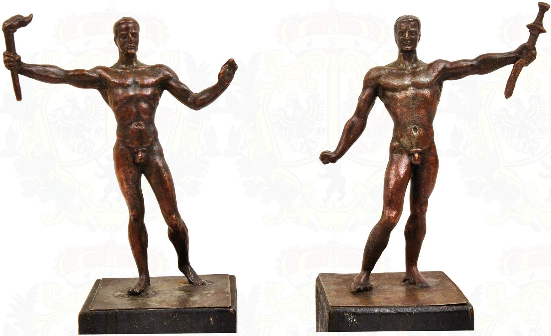 FIGURENPAAR, Modelle der beiden Skulpturen von Arno Breker: "Die Partei" u. "Die Wehrmacht", - Image 2 of 2