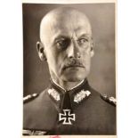 PRESSEFOTO GFM RITTER VON LEEB, Halbportrait m. Ritterkreuz, Stempel OKW 1943, 18x13 cm < 974586F,