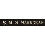 MÜTZENBAND S.M.S. MARKGRAF, (Linienschiff, 3. Schiff der König-Klasse, 1911), schwarzes, seidiges