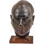 SKULPTUR REICHSMINISTER MARTIN BORMANN, Bronze, lebensgrosse Gesichts-Plastik, hohl, auf 2-