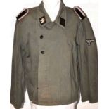 STURMGESCHÜTZJACKE, e. Unterscharführers d. Sturmartillerie, feldgraues Tuch, geschlaufte