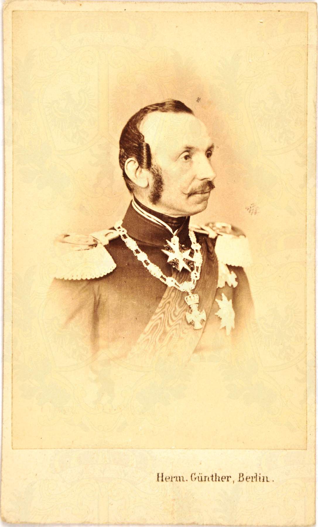 VISITFOTO PRINZ ALEXANDER VON PREUßEN, (1820-1896), Sohn des Prinzen Friedrich u. General d.