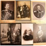 7 KABINETTFOTOS, Portraits u. Ganzaufnahmen d. Kaiser Wilhem I. u. II. sowie Friedrich III.;