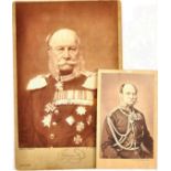 2 ATELIERFOTOS KAISER WILHELM I., Halbportraits in Uniform m. zahlr. Orden, als König v. Preußen,