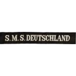 MÜTZENBAND S.M.S. DEUTSCHLAND, (Linienschiff, Typschiff der Deutschland-Klasse, 1904), schwarzes,