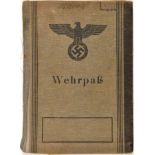 WEHRPAß EINES PIONIERS, PEB 30, PB 208, einige Eintr. 1943/44, gefallen am 7. 3. 44 in Rußland,