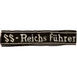 ÄRMELBAND "SS-REICHSFÜHRER", slb. Metallfadenstickerei, slb. Borten, L. 46 cm,