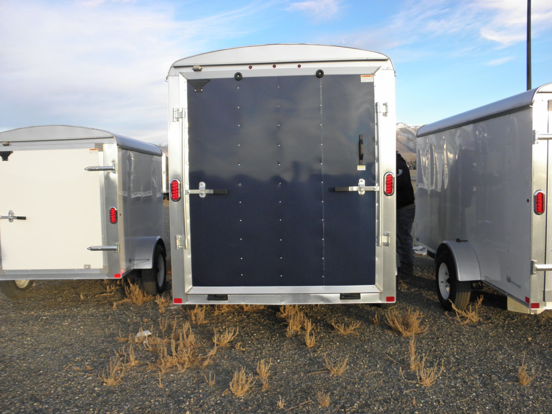 6' X 12' single axle enclosed cargo, fold down rear door, wood lined, blue 6 Â½' tall - Image 2 of 3