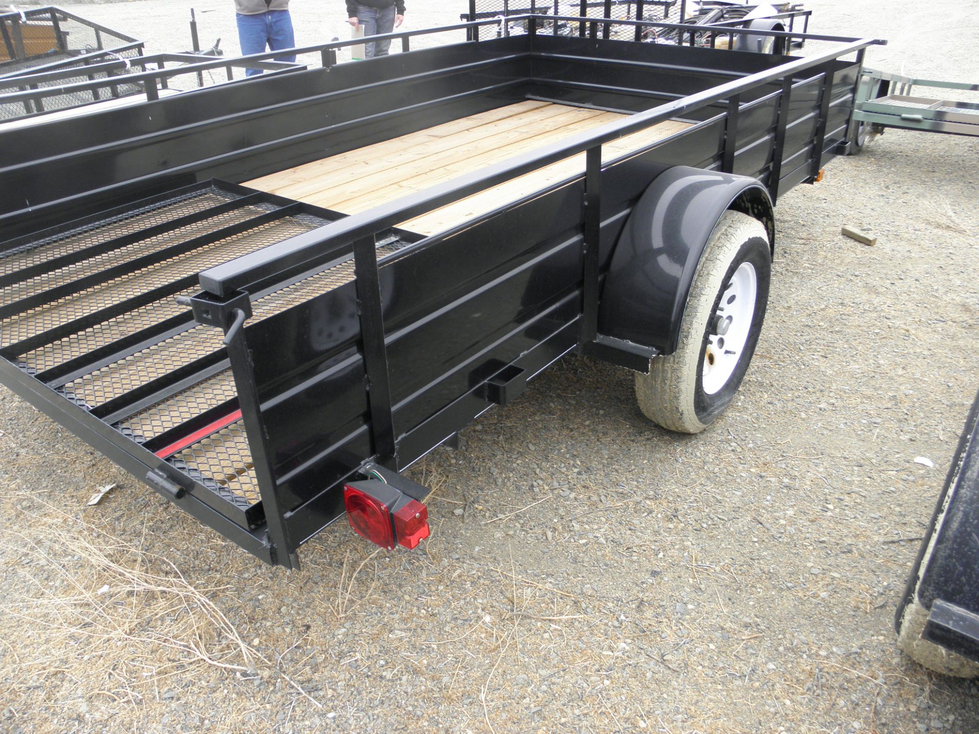 6' X 12' single axle flatbed w/side racks & stake pockets, fold up tail gate - Image 2 of 3