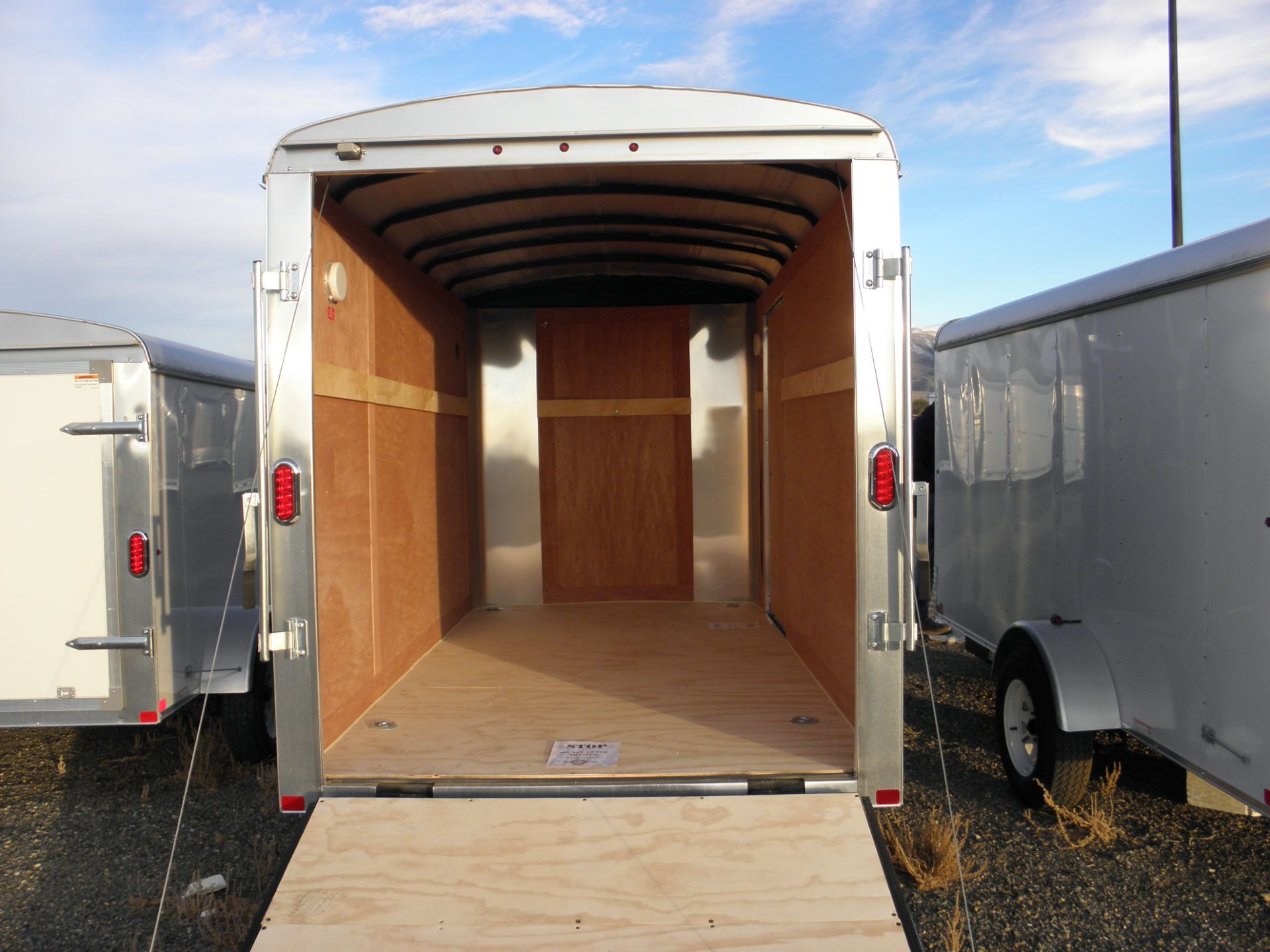 6' X 12' single axle enclosed cargo, fold down rear door, wood lined, blue 6 Â½' tall - Image 3 of 3