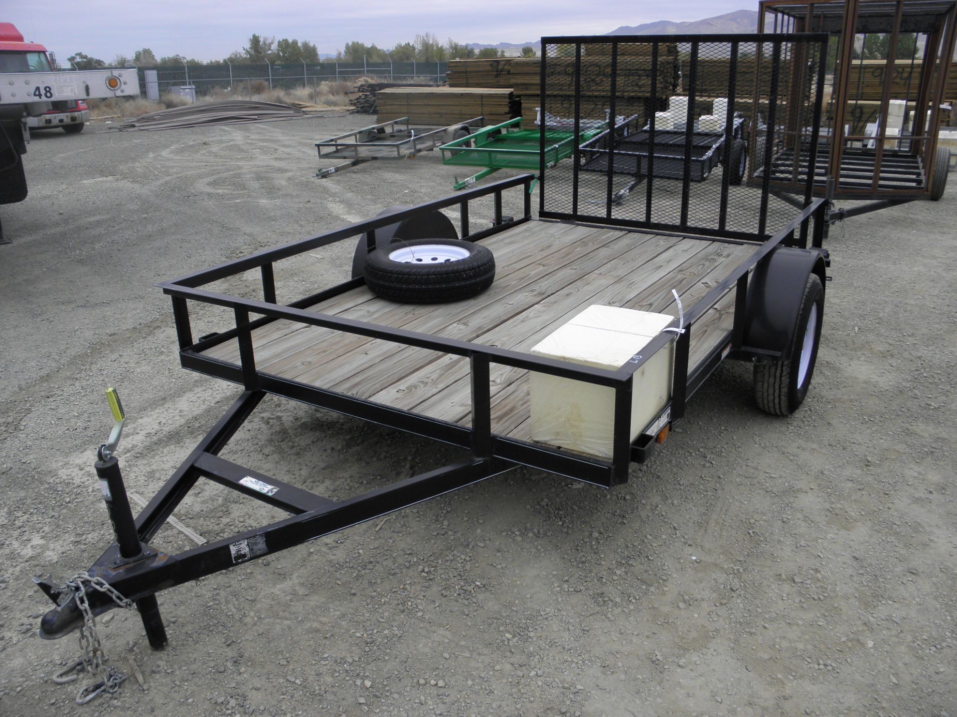 6' X 10' single axle flatbeds  w/rail side & fold up, rear ramps