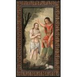 Flemish school, 16th Century Christ, The Visitation and The Baptism of Christ Three oil paintings on