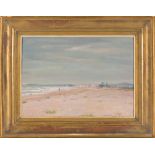 Antoni Ollé Pinell Barcelona 1897 - 1981  "Platja en temps gris" Oil on panel Signed and dated 1949.