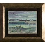 Spanish school, 20th Century Landscape Oil on canvas glued to panel 19x24 cm