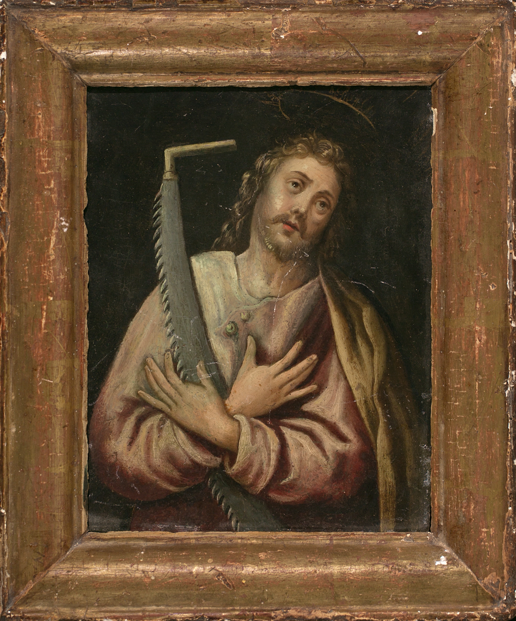 Spanish school, 17th Century. Saint Philip Oil on copper 18x14 cm