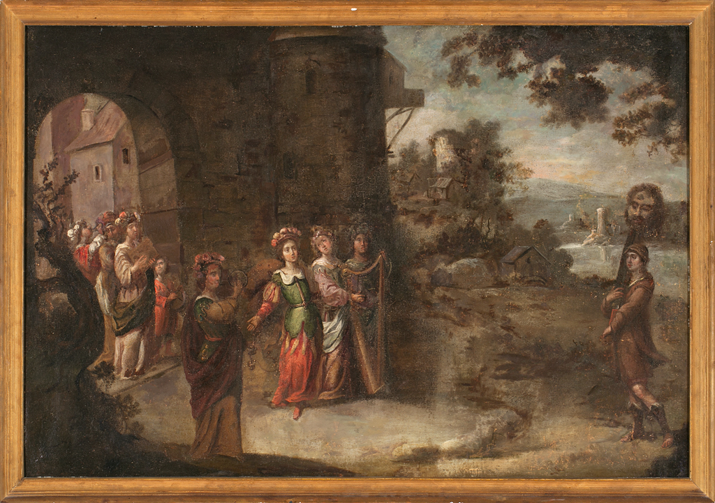 17th Century Seville school Circle of Matías de Arteaga The Triumph of David Oil on canvas 97x143