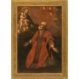 Spanish school, 17th Century. Apparition of the Virgin to Saint Philip Neri Oil on canvas Based on