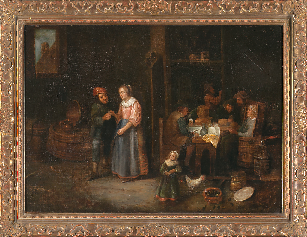 Dutch school, 17th Century Tavern interior Oil on canvas 51x70 cm