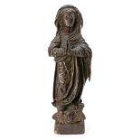 Spanish School, 16th Century The Virgin of the Immaculate Conception Carved wood sculpture 50,5 cm