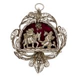 Silver pendant probably of the late 18th Century With the representation of the Flight into Egypt.