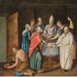 Flemish school, end of the 16th Century Religious scene Oil on canvas 108x106,5 cm