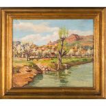 Enric Porta Mestre La Pobla de Segur 1898 - 1993 Landscapes Two oils on canvas Signed 56x66 cm and