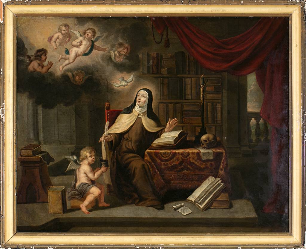 Marco Antonio Garibaldo Antwerp 1620 - circa 1678 Saint Teresa de Jesús Oil on copper 69x87,5 cm