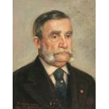 Spanish school, 20th Century Male portrait Oil on panel With signature, dedicated and dated 1933: Al