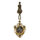 Rosary pendant, probably Majorcan from the late 17th Century Gold, miniatures under glass