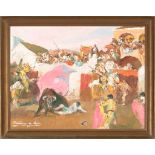 Andrés Martínez de León Coria del Río 1895 - Madrid 1978 Bullfighting scenes Two oils on canvas