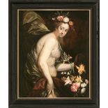 Workshop of Jan Boeckhorst Münster 1604 - Antwerp 1668 Flora or The Spring Oil on canvas glued to