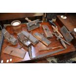 Tools - moulding planes, wooden block pl
