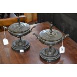 A pair of 19th century dark patinated br