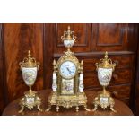A Louis XVI style clock garniture