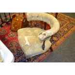 A Victorian spindle back tub chair, butt