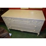A Rococo Revival sideboard, moulded top,