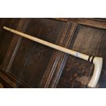 A George III whale bone walking stick, p