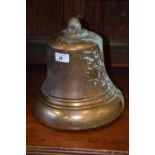 A large cast brass ship's bell, numbered