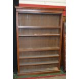 A Victorian oak open library bookcase, d