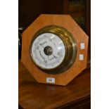 A brass barometer, Foster Callear, octag