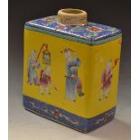 A Chinese rectangular tea canister, deco