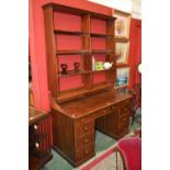 A mahogany twin pedestal desk/bookcase