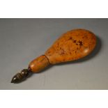 A 19th century burr wood tear shaped pow