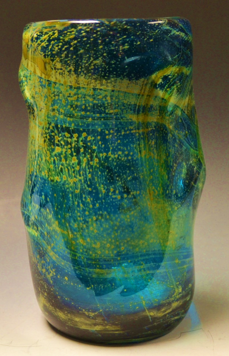 A M'dina glass nobly vase, decorated wit