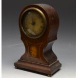 An Edwardian inlaid mantel clock