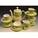 A Shelley Apollo coffee set, five cups a