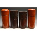 A pair of 20th century carved bamboo bru