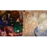 Glassware- coloured glass vases, bowls e