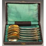 Six silver teaspoons, Sheffield 1905, ca